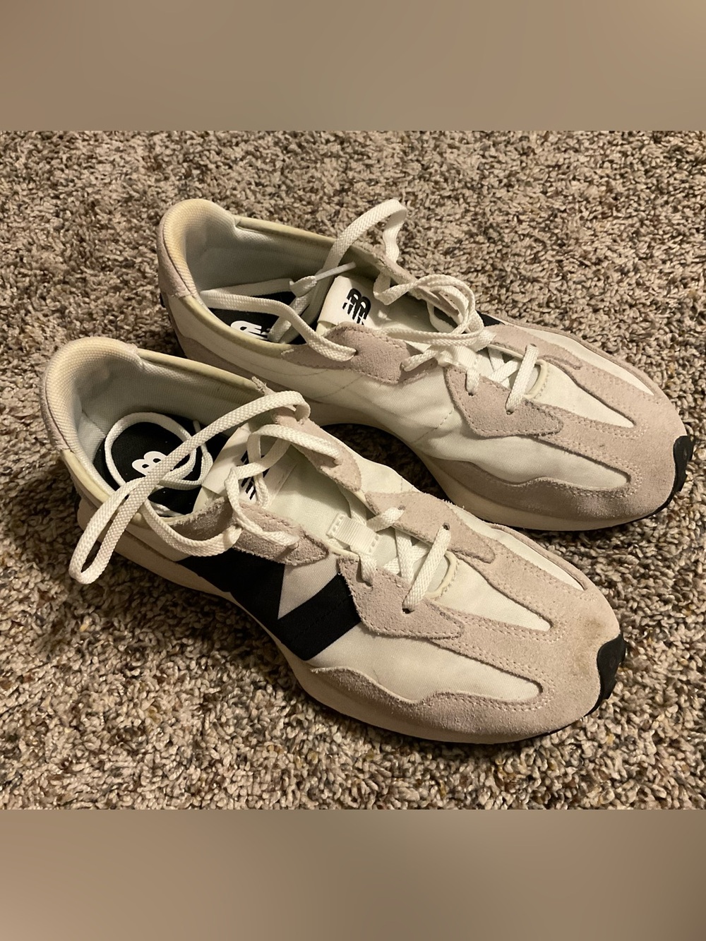 New Balance White and Black Kids Sneakers
